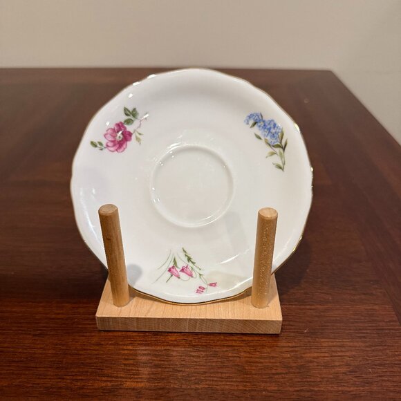 Winterling Roslau Bavaria Tea Cup and Saucer Set - Pink and Blue Flowers - Picture 3 of 5